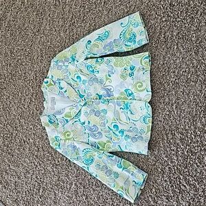 Tahari Blazer 3/4 Sleeve Jacket Suit Coat Paisley Lined 3 Button 14